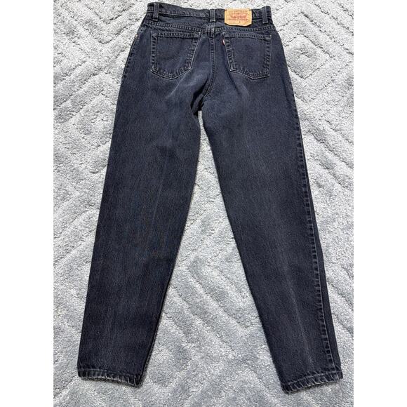 Vintage 90s Levi's High Waist Taper Jeans Black Women's Made USA - Picture 2 of 9